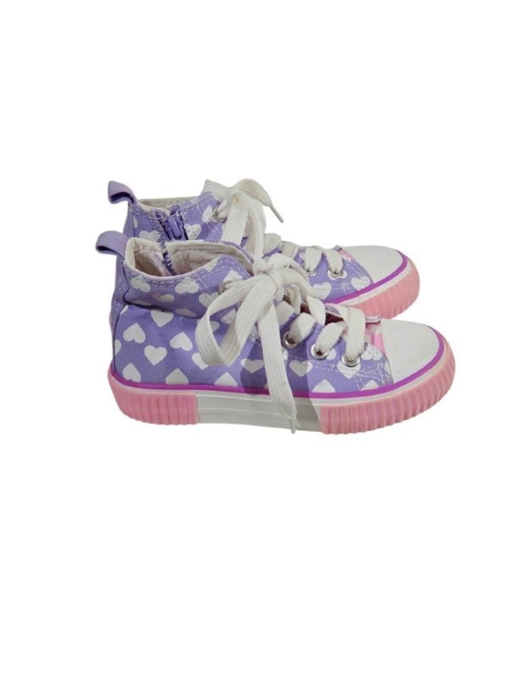 Girls Purple Lavender Pink Hi Top Sneakers -26/9.5us